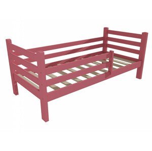Dětská postel M 001 NEW* se zábranou (Rozměr: 70 x 160 cm, Barva dřeva: barva růžová)