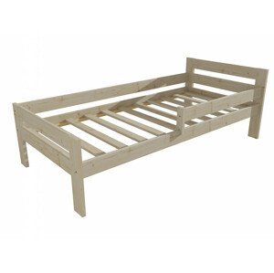 Dětská postel M 009 NEW* se zábranou (Rozměr: 70 x 160 cm, Barva dřeva: surové dřevo)