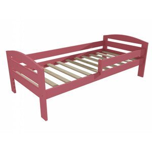 Dětská postel M 010 NEW* se zábranou (Rozměr: 70 x 160 cm, Barva dřeva: barva růžová)