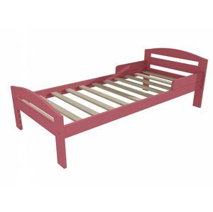 Dětská postel M 011 NEW* se zábranou (Rozměr: 70 x 160 cm, Barva dřeva: barva růžová)