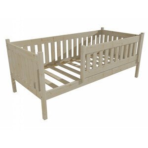Dětská postel M 012 NEW* se zábranou (Rozměr: 70 x 160 cm, Barva dřeva: surové dřevo)