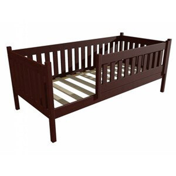 Dětská postel M 012 NEW* se zábranou (Rozměr: 70 x 160 cm, Barva dřeva: moření ořech)
