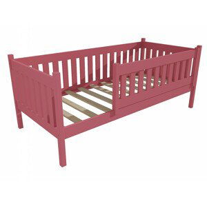 Dětská postel M 012 NEW* se zábranou (Rozměr: 70 x 160 cm, Barva dřeva: barva růžová)