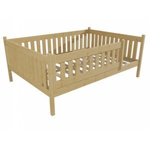 Dětská postel M 012 XL NEW* se zábranou (Rozměr: 120 x 200 cm, Barva dřeva: bezbarvý lak)