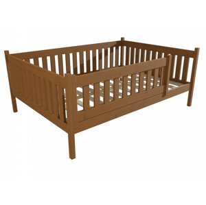 Dětská postel M 012 XL NEW* se zábranou (Rozměr: 120 x 200 cm, Barva dřeva: moření dub)