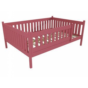 Dětská postel M 012 XL NEW* se zábranou (Rozměr: 120 x 200 cm, Barva dřeva: barva růžová)