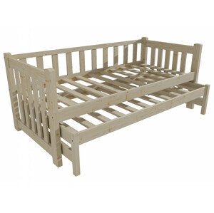 Dětská postel s výsuvnou přistýlkou DPV 002 (Rozměr: 90 x 190 cm, Barva dřeva: surové dřevo)