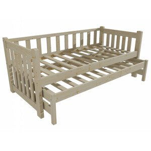 Dětská postel s výsuvnou přistýlkou DPV 002 (Rozměr: 90 x 200 cm, Barva dřeva: surové dřevo)