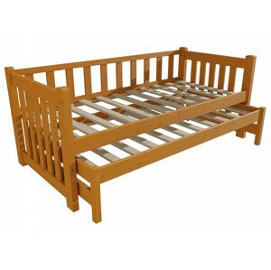 Dětská postel s výsuvnou přistýlkou DPV 002 (Rozměr: 90 x 190 cm, Barva dřeva: moření olše)