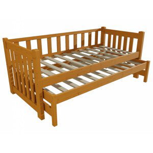 Dětská postel s výsuvnou přistýlkou DPV 002 (Rozměr: 80 x 200 cm, Barva dřeva: moření olše)
