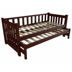 Dětská postel s výsuvnou přistýlkou DPV 002 (Rozměr: 90 x 190 cm, Barva dřeva: moření ořech)