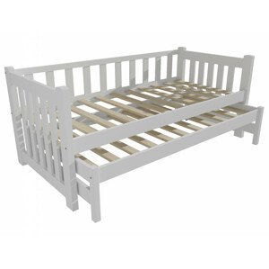 Dětská postel s výsuvnou přistýlkou DPV 002 (Rozměr: 90 x 200 cm, Barva dřeva: barva bílá)