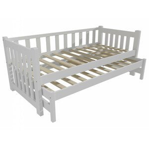 Dětská postel s výsuvnou přistýlkou DPV 002 (Rozměr: 80 x 180 cm, Barva dřeva: barva bílá)