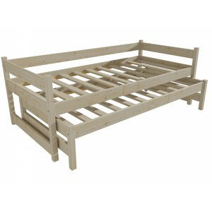 Dětská postel s výsuvnou přistýlkou DPV 003 (Rozměr: 90 x 190 cm, Barva dřeva: surové dřevo)