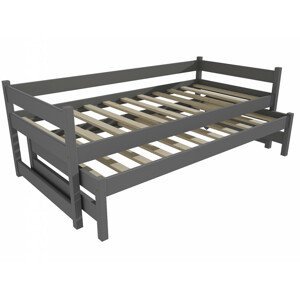 Dětská postel s výsuvnou přistýlkou DPV 003 (Rozměr: 90 x 200 cm, Barva dřeva: barva šedá)