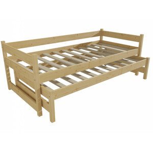 Dětská postel s výsuvnou přistýlkou DPV 003 (Rozměr: 90 x 190 cm, Barva dřeva: bezbarvý lak)