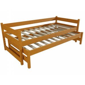 Dětská postel s výsuvnou přistýlkou DPV 003 (Rozměr: 90 x 190 cm, Barva dřeva: moření olše)