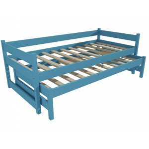 Dětská postel s výsuvnou přistýlkou DPV 003 (Rozměr: 90 x 190 cm, Barva dřeva: barva modrá)