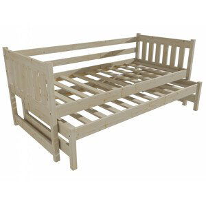 Dětská postel s výsuvnou přistýlkou DPV 006 (Rozměr: 80 x 190 cm, Barva dřeva: surové dřevo)
