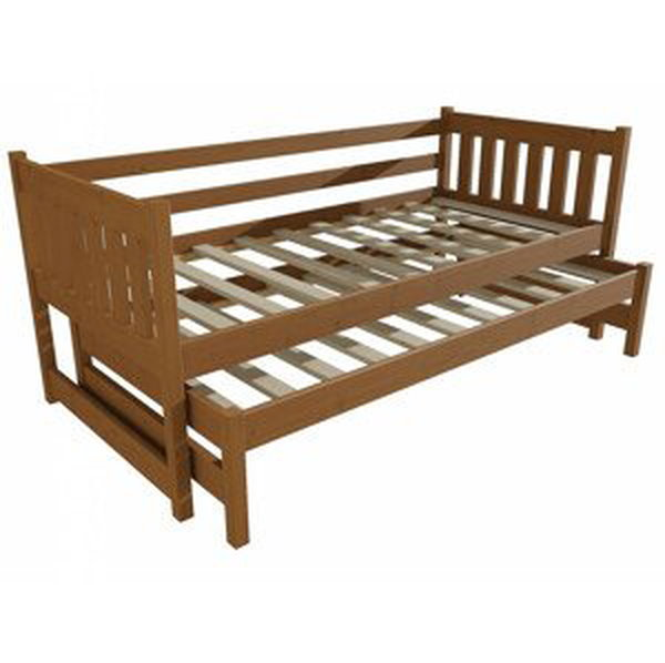 Dětská postel s výsuvnou přistýlkou DPV 006 (Rozměr: 90 x 200 cm, Barva dřeva: moření dub)