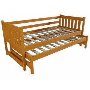 Dětská postel s výsuvnou přistýlkou DPV 006 (Rozměr: 90 x 200 cm, Barva dřeva: moření olše)