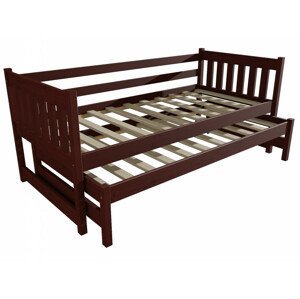 Dětská postel s výsuvnou přistýlkou DPV 006 (Rozměr: 90 x 190 cm, Barva dřeva: moření ořech)