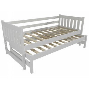 Dětská postel s výsuvnou přistýlkou DPV 006 (Rozměr: 90 x 200 cm, Barva dřeva: barva bílá)