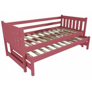 Dětská postel s výsuvnou přistýlkou DPV 006 (Rozměr: 90 x 190 cm, Barva dřeva: barva růžová)
