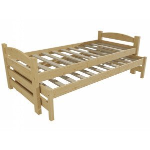 Dětská postel s výsuvnou přistýlkou DPV 009 (Rozměr: 90 x 190 cm, Barva dřeva: bezbarvý lak)