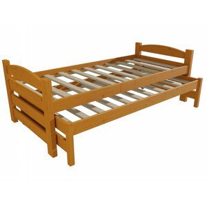 Dětská postel s výsuvnou přistýlkou DPV 009 (Rozměr: 90 x 190 cm, Barva dřeva: moření olše)