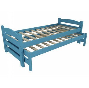 Dětská postel s výsuvnou přistýlkou DPV 009 (Rozměr: 90 x 200 cm, Barva dřeva: barva modrá)