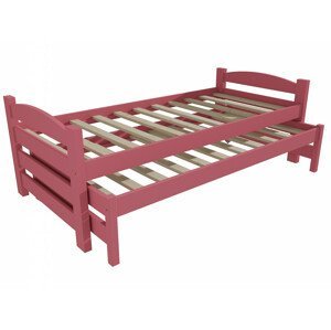 Dětská postel s výsuvnou přistýlkou DPV 009 (Rozměr: 90 x 190 cm, Barva dřeva: barva růžová)