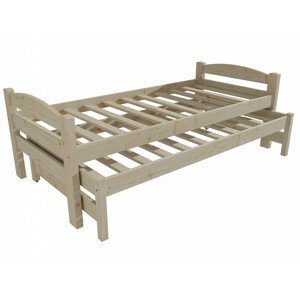 Dětská postel s výsuvnou přistýlkou DPV 010 (Rozměr: 90 x 190 cm, Barva dřeva: surové dřevo)