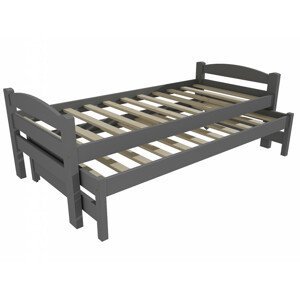 Dětská postel s výsuvnou přistýlkou DPV 010 (Rozměr: 90 x 190 cm, Barva dřeva: barva šedá)