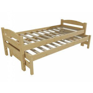 Dětská postel s výsuvnou přistýlkou DPV 010 (Rozměr: 90 x 190 cm, Barva dřeva: bezbarvý lak)