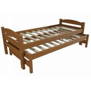 Dětská postel s výsuvnou přistýlkou DPV 010 (Rozměr: 80 x 180 cm, Barva dřeva: moření dub)
