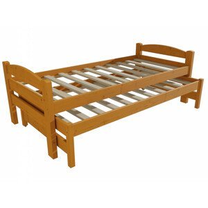 Dětská postel s výsuvnou přistýlkou DPV 010 (Rozměr: 90 x 200 cm, Barva dřeva: moření olše)