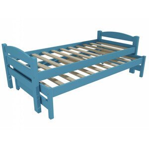 Dětská postel s výsuvnou přistýlkou DPV 010 (Rozměr: 90 x 190 cm, Barva dřeva: barva modrá)