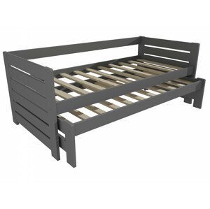 Dětská postel s výsuvnou přistýlkou DPV 011 (Rozměr: 90 x 190 cm, Barva dřeva: barva šedá)