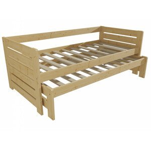 Dětská postel s výsuvnou přistýlkou DPV 011 (Rozměr: 90 x 190 cm, Barva dřeva: bezbarvý lak)