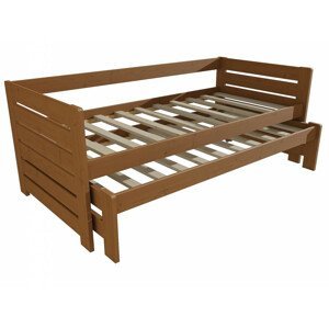 Dětská postel s výsuvnou přistýlkou DPV 011 (Rozměr: 90 x 190 cm, Barva dřeva: moření dub)