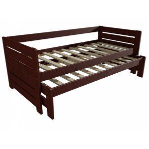 Dětská postel s výsuvnou přistýlkou DPV 011 (Rozměr: 90 x 190 cm, Barva dřeva: moření ořech)