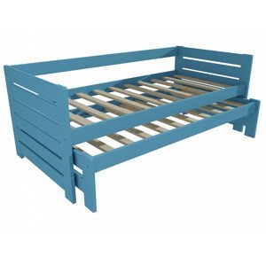 Dětská postel s výsuvnou přistýlkou DPV 011 (Rozměr: 80 x 180 cm, Barva dřeva: barva modrá)