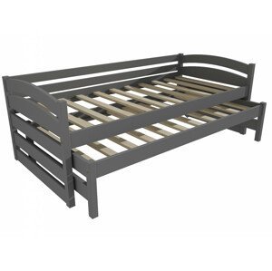 Dětská postel s výsuvnou přistýlkou DPV 012 (Rozměr: 90 x 190 cm, Barva dřeva: barva šedá)