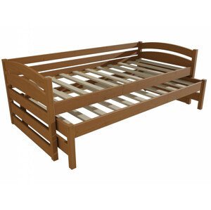 Dětská postel s výsuvnou přistýlkou DPV 012 (Rozměr: 90 x 190 cm, Barva dřeva: moření dub)