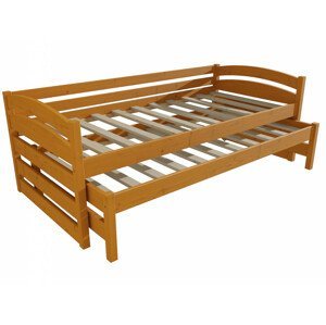 Dětská postel s výsuvnou přistýlkou DPV 012 (Rozměr: 80 x 180 cm, Barva dřeva: moření olše)