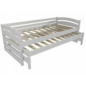 Dětská postel s výsuvnou přistýlkou DPV 012 (Rozměr: 90 x 200 cm, Barva dřeva: barva bílá)
