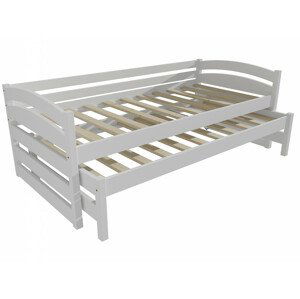 Dětská postel s výsuvnou přistýlkou DPV 012 (Rozměr: 80 x 200 cm, Barva dřeva: barva bílá)