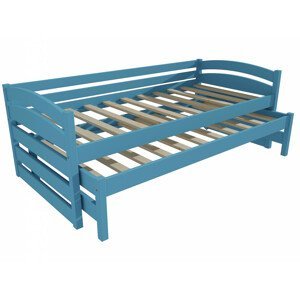 Dětská postel s výsuvnou přistýlkou DPV 012 (Rozměr: 90 x 190 cm, Barva dřeva: barva modrá)