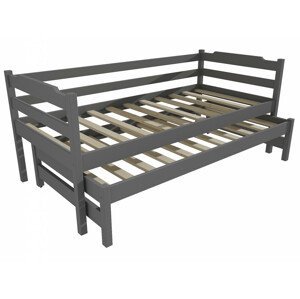 Dětská postel s výsuvnou přistýlkou DPV 014 (Rozměr: 90 x 200 cm, Barva dřeva: barva šedá)